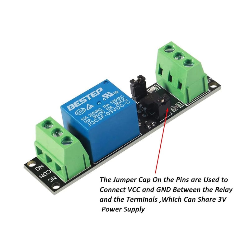 AEDIKO 6pcs 1 Channel Relay Module DC 3V/3.3V High Level Driver Optocoupler Module Isolated Drive Control Board - Image 3